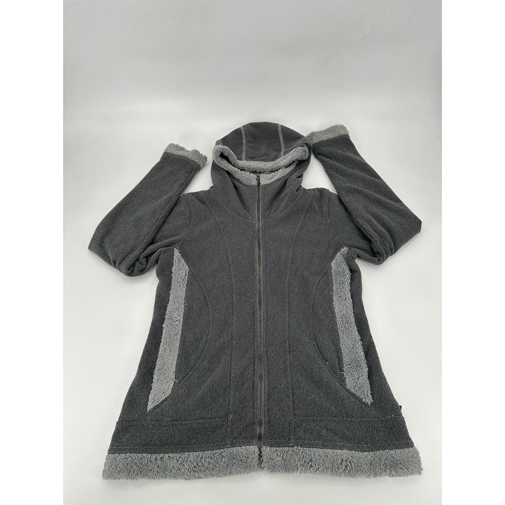 KUHL Full Zip Sweater Jacket Coat Fleece Hoodie Gray Sherpa Lined Women's S